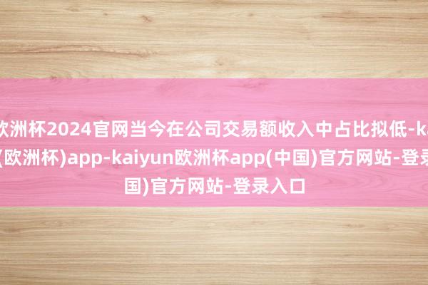 欧洲杯2024官网当今在公司交易额收入中占比拟低-kaiyun(欧洲杯)app-kaiyun欧洲杯app(中国)官方网站-登录入口
