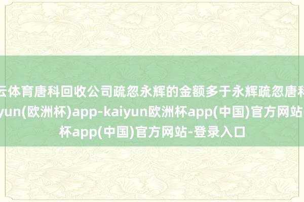 开云体育唐科回收公司疏忽永辉的金额多于永辉疏忽唐科的金额-kaiyun(欧洲杯)app-kaiyun欧洲杯app(中国)官方网站-登录入口
