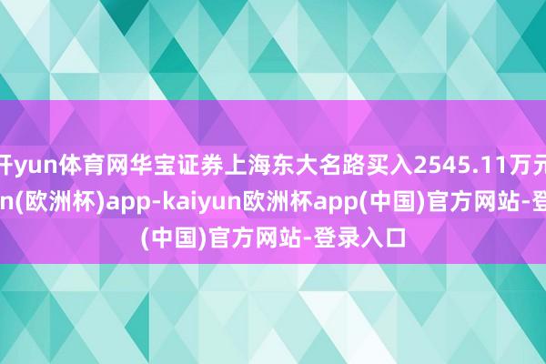 开yun体育网华宝证券上海东大名路买入2545.11万元-kaiyun(欧洲杯)app-kaiyun欧洲杯app(中国)官方网站-登录入口