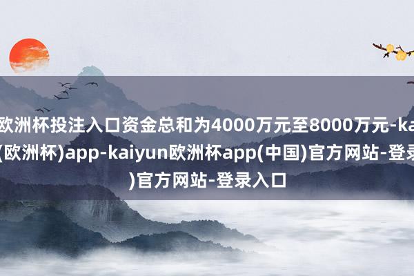 欧洲杯投注入口资金总和为4000万元至8000万元-kaiyun(欧洲杯)app-kaiyun欧洲杯app(中国)官方网站-登录入口