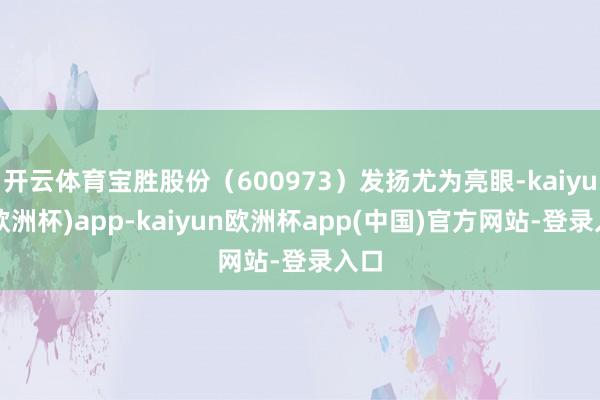 开云体育宝胜股份（600973）发扬尤为亮眼-kaiyun(欧洲杯)app-kaiyun欧洲杯app(中国)官方网站-登录入口