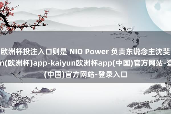 欧洲杯投注入口则是 NIO Power 负责东说念主沈斐-kaiyun(欧洲杯)app-kaiyun欧洲杯app(中国)官方网站-登录入口