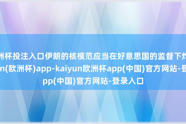 欧洲杯投注入口伊朗的核模范应当在好意思国的监督下炸毁-kaiyun(欧洲杯)app-kaiyun欧洲杯app(中国)官方网站-登录入口
