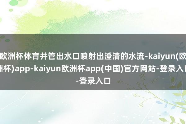 欧洲杯体育井管出水口喷射出澄清的水流-kaiyun(欧洲杯)app-kaiyun欧洲杯app(中国)官方网站-登录入口