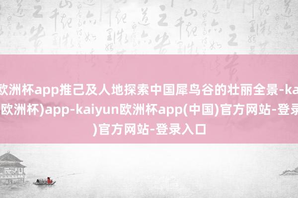 欧洲杯app推己及人地探索中国犀鸟谷的壮丽全景-kaiyun(欧洲杯)app-kaiyun欧洲杯app(中国)官方网站-登录入口