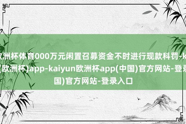欧洲杯体育000万元闲置召募资金不时进行现款科罚-kaiyun(欧洲杯)app-kaiyun欧洲杯app(中国)官方网站-登录入口
