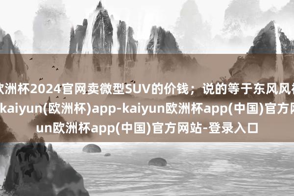 欧洲杯2024官网卖微型SUV的价钱;说的等于东风风神2025款皓瀚-kaiyun(欧洲杯)app-kaiyun欧洲杯app(中国)官方网站-登录入口