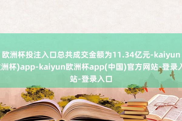 欧洲杯投注入口总共成交金额为11.34亿元-kaiyun(欧洲杯)app-kaiyun欧洲杯app(中国)官方网站-登录入口