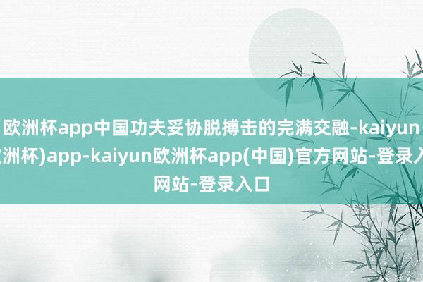 欧洲杯app中国功夫妥协脱搏击的完满交融-kaiyun(欧洲杯)app-kaiyun欧洲杯app(中国)官方网站-登录入口