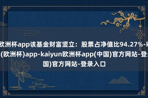 欧洲杯app该基金财富竖立：股票占净值比94.27%-kaiyun(欧洲杯)app-kaiyun欧洲杯app(中国)官方网站-登录入口