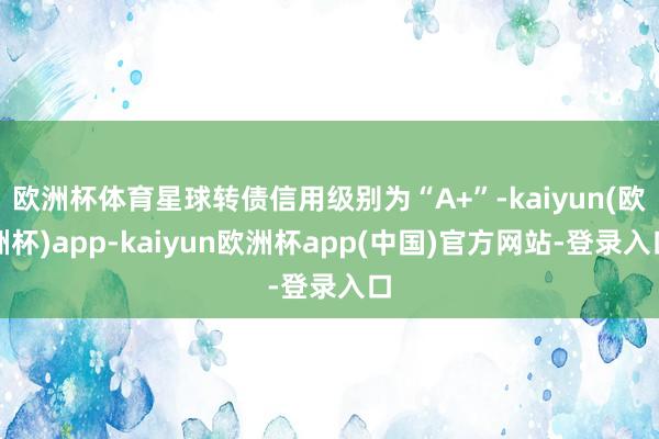 欧洲杯体育星球转债信用级别为“A+”-kaiyun(欧洲杯)app-kaiyun欧洲杯app(中国)官方网站-登录入口