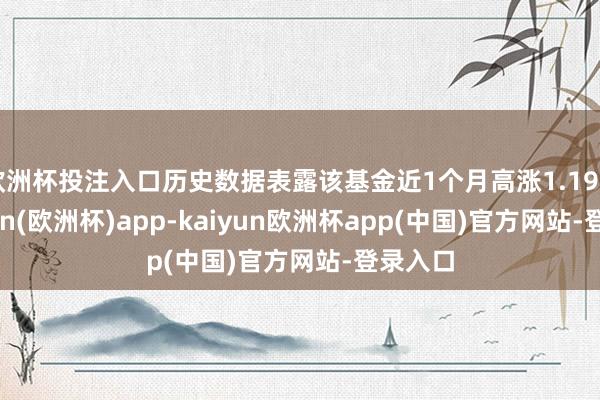 欧洲杯投注入口历史数据表露该基金近1个月高涨1.19%-kaiyun(欧洲杯)app-kaiyun欧洲杯app(中国)官方网站-登录入口