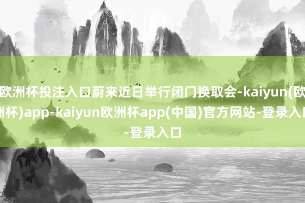 欧洲杯投注入口蔚来近日举行闭门换取会-kaiyun(欧洲杯)app-kaiyun欧洲杯app(中国)官方网站-登录入口